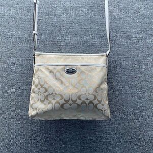 Coach Crossbody Cream Signature Logo Everyday Bag COA Included